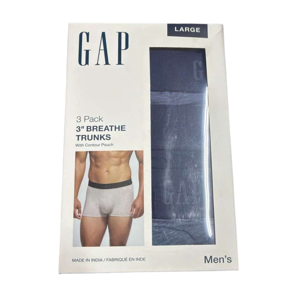 GAP Men's Contour Pouch 3" Trunks Size Large Blue Breathable Stretch 3 Pack‎